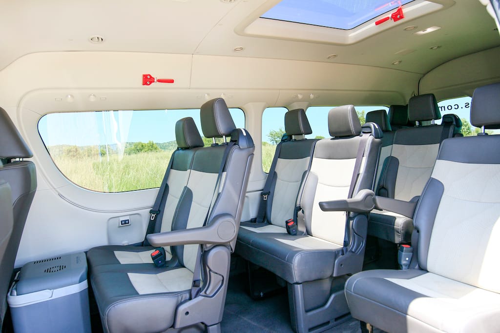 Luxury transfer vehicle on the road to Madikwe